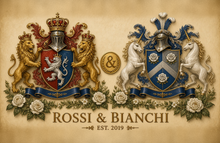 
Charger l'image dans la galerie, Anniversary Dual sample page 1 — Rossi &amp; Bianchi united arms (locked quality model) — Herald Lab