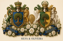 
Carica l'immagine nel visualizzatore di Gallery, Anniversary Dual sample page 1 — Silva &amp; Oliveira united arms — silva oliveira arms — Herald Lab